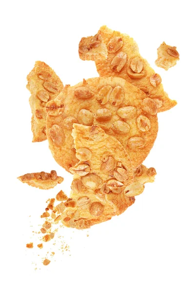 Biscoitos com amendoim isolado — Fotografia de Stock