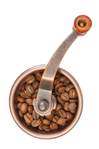 Manuaalinen kahvimylly tai puristusmylly — kuvapankkivalokuva