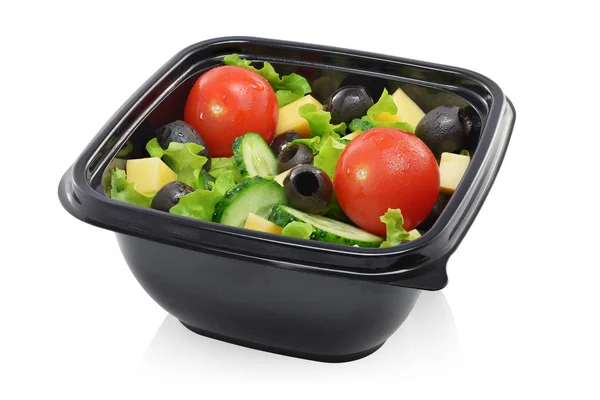 Groente salade in container geïsoleerd — Stockfoto
