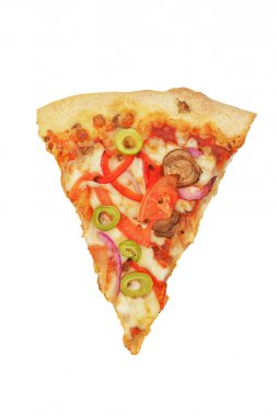 Pizza üst görünümü parçası izole