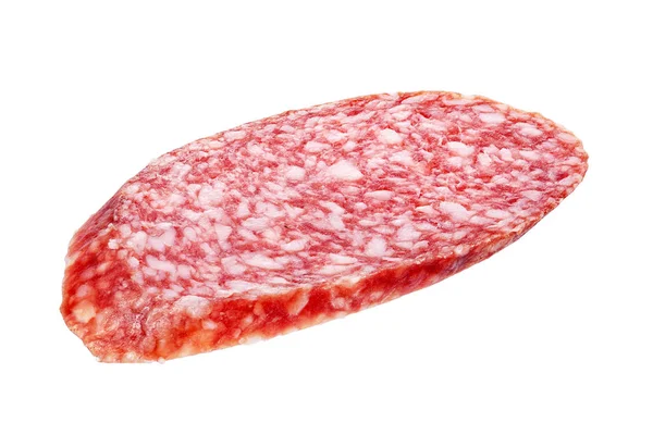 Salame salsicha fatia isolada — Fotografia de Stock