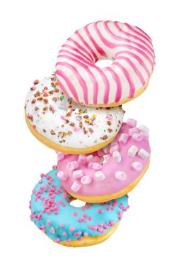 Beyaz üzerine izole edilmiş çörek grubu