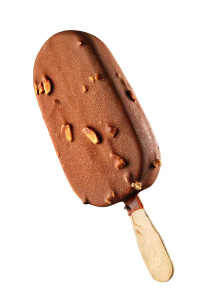 ナッツを分離したチョコレートポプシクル — ストック写真
