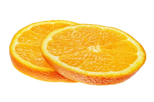 Potongan oranye diisolasi pada warna putih — Stok Foto
