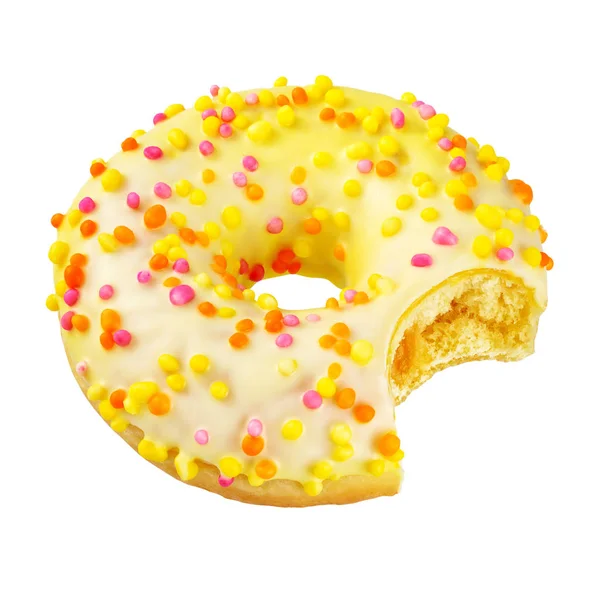 白に隔離された黄色のドーナツ — ストック写真
