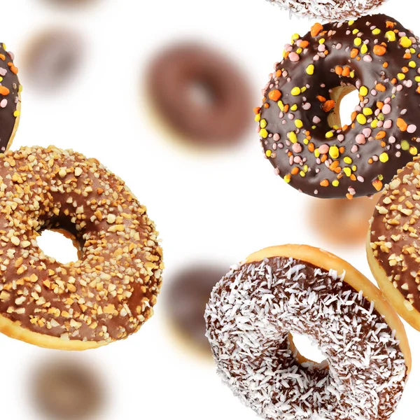 Donuts textura o patrón sin costuras — Foto de Stock
