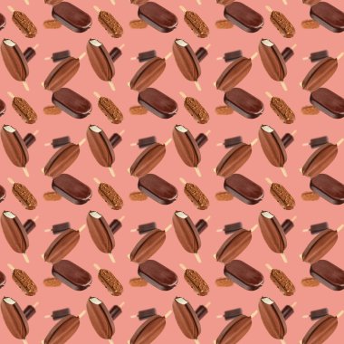 Çikolata popsicles dikişsiz doku veya desen