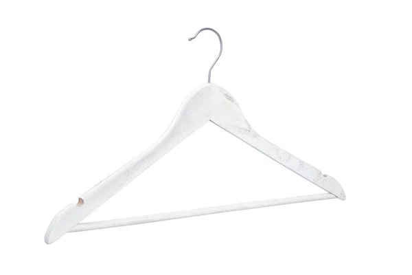 Wooden clothes hanger isolated — 스톡 사진