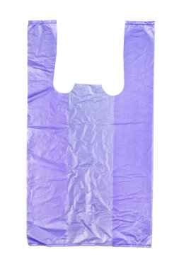 Yeni mor plastik alışveriş çantası