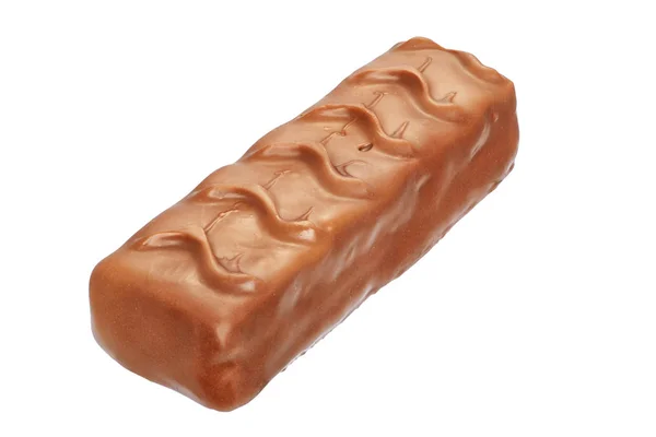 Barre chocolatée isolée sur blanc — Photo