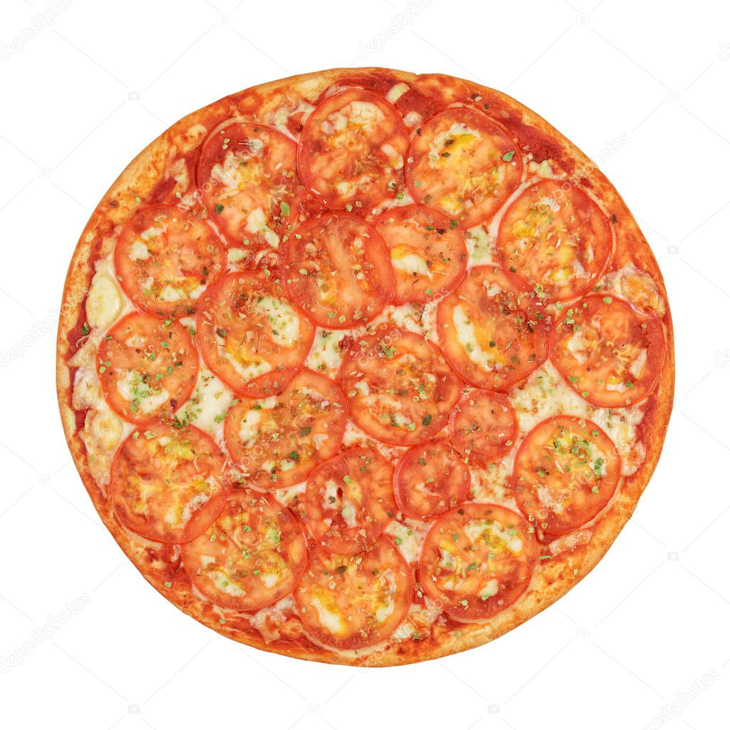 Pizza Margherita isolated on white 