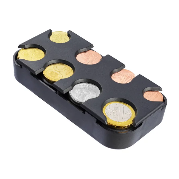 Coin holder with Belarusian coins isolated — Stock Photo, Image