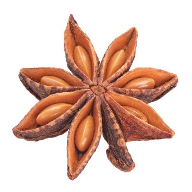 beyaz arkaplanda izole edilmiş anason yıldızı