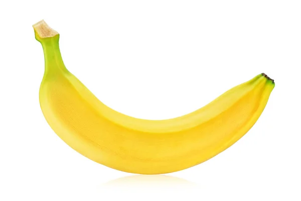 Κίτρινη μπανάνα απομονωμένη σε λευκό φόντο — Φωτογραφία Αρχείου