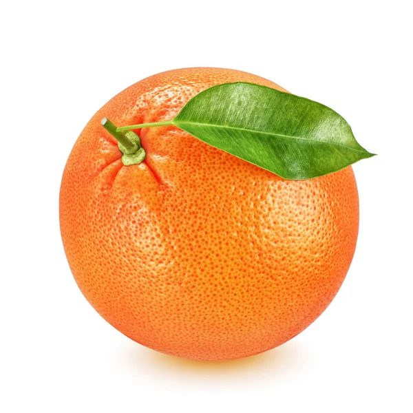 Grapefruit with leaf isolated on white background — Stock Photo, Image