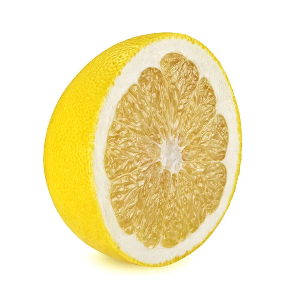 Halved yellow grapefruit isolated on white — Stock Photo, Image