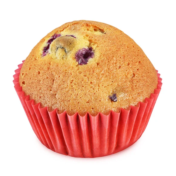 Muffin con bacche isolate su sfondo bianco — Foto Stock