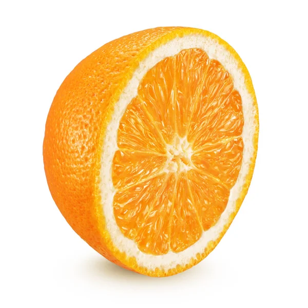 De helft van Oranje geïsoleerd op witte achtergrond — Stockfoto