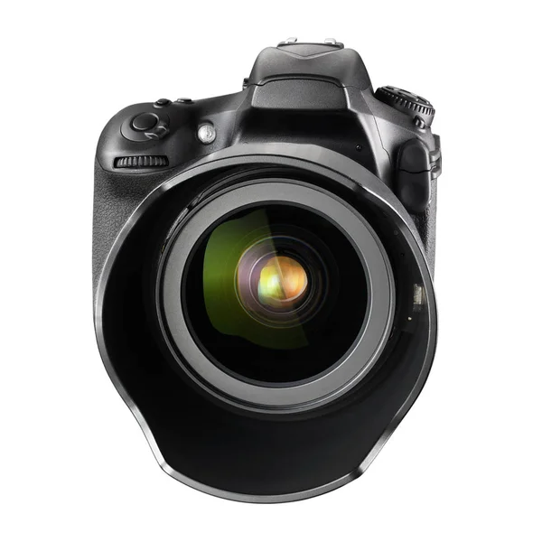 Schwarze professionelle DSLR-Kamera isoliert — Stockfoto