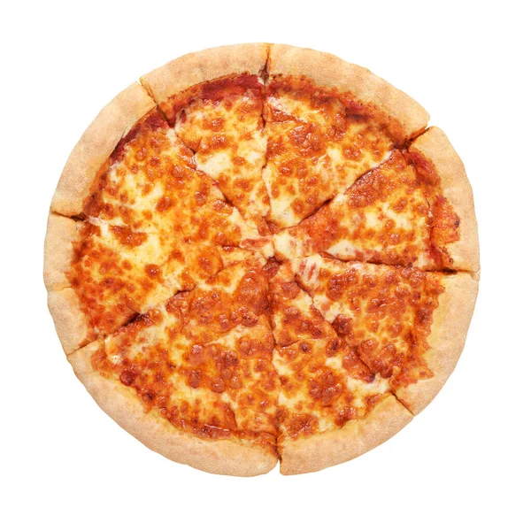 Pizza Napoletana Margherita Con Pomodoro Mozzarella Isolata Fondo Bianco — Foto Stock