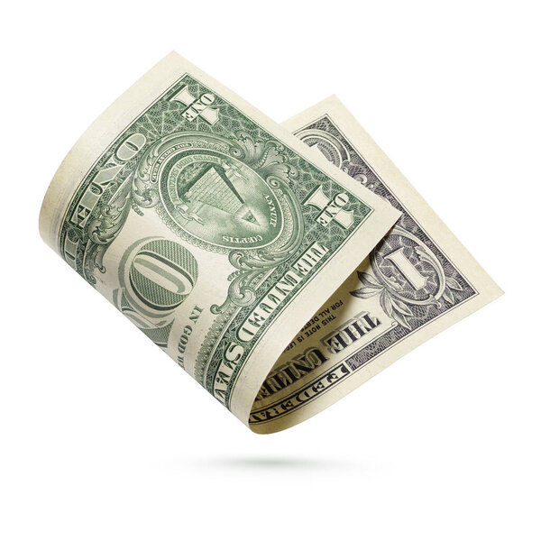 США один доллар законопроект сложил банкноту изолированы на белом фоне
. 