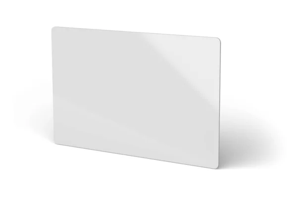 Carte Identité Plastique Blanc Avec Gabarit Angles Arrondis Isolé Sur — Photo