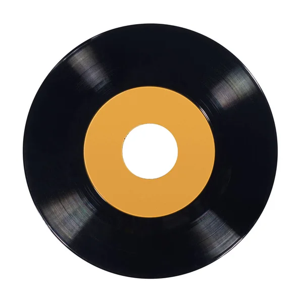 Wide Hole Inch Single Vinyl Plaat Met Wide Hole Geel — Stockfoto