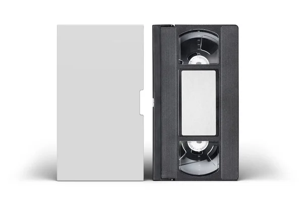 Vhs Video Tape Cassette Blank Cover Label Isolated White Background — Stock Photo, Image
