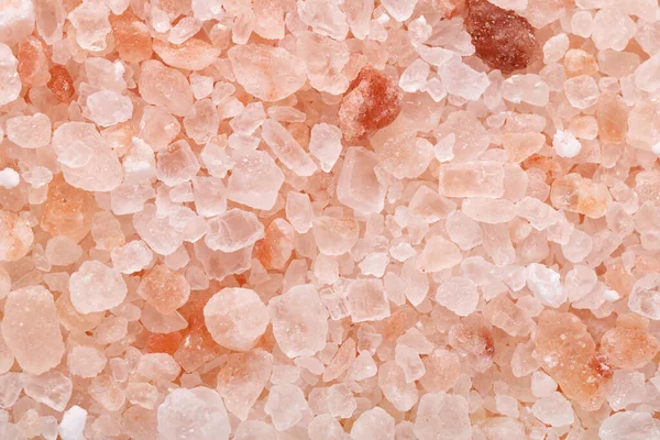 Coarse Himalayan Pink Salt Granules Close Macro Shot Background Texture — Stock Photo, Image