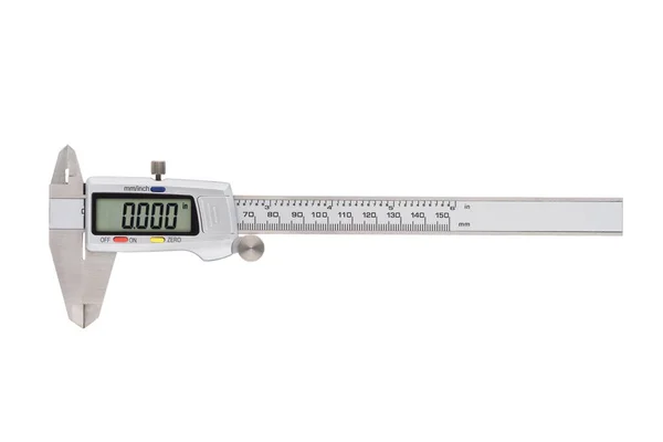 Metal Digital Caliper Precision Size Measurement Isolated White — Stock Photo, Image