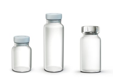 cam ampul beyaz izole. 3D çizim