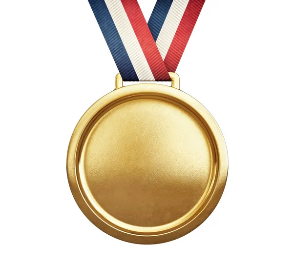 Χρυσό Μετάλλιο Απομονωμένα Λευκό Απεικόνιση — Φωτογραφία Αρχείου