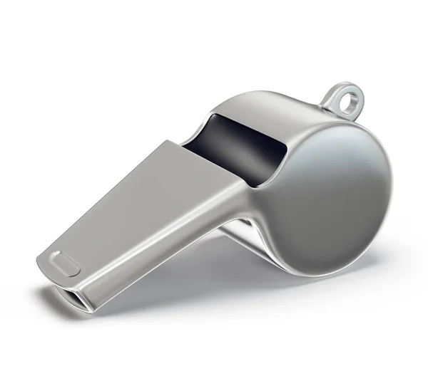 Chrome Whistle Isolated White Illustration — Stock Photo, Image