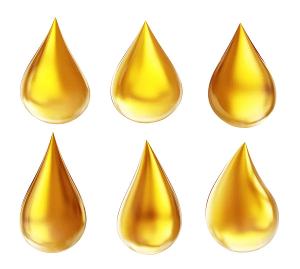 Daling Van Honing Geïsoleerd Een Witte Achtergrond Lichtgele Olie Illustratie — Stockfoto