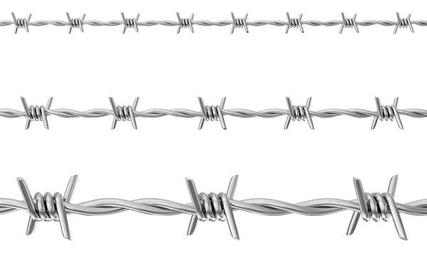 Barbed Wire Isolated White Illustration — Stock Photo, Image