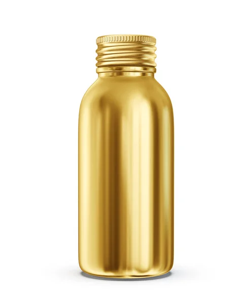Gyllene Flaska Isolerad Vit Illustration — Stockfoto