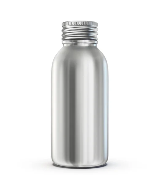 Butelka Aluminiowa Białym Tle Ilustracja — Zdjęcie stockowe