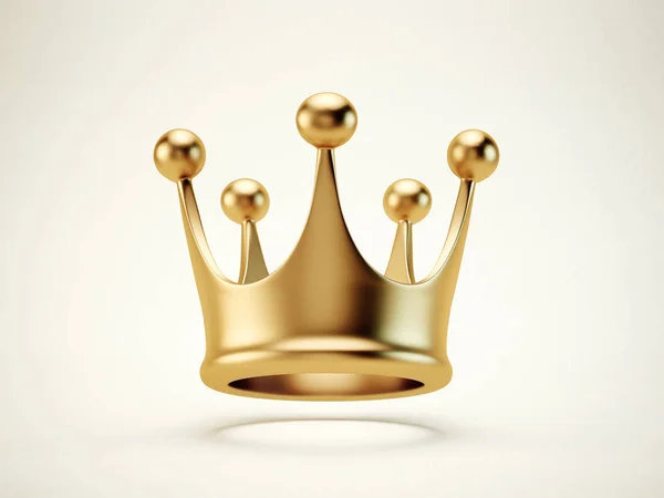 Goldene Krone Isoliert Auf Weißem Hintergrund — Stockfoto