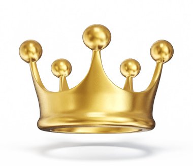 Beyaz arkaplanda izole edilmiş altın taç 