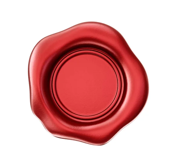 Selo Cera Vermelha Isolado Fundo Branco — Fotografia de Stock