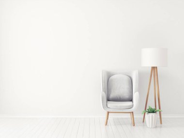 gri tekli ve lamba, İskandinav iç tasarım mobilya modern oturma odası