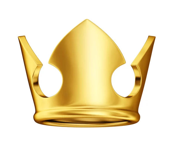 Coroa Ouro Isolado Fundo Branco — Fotografia de Stock