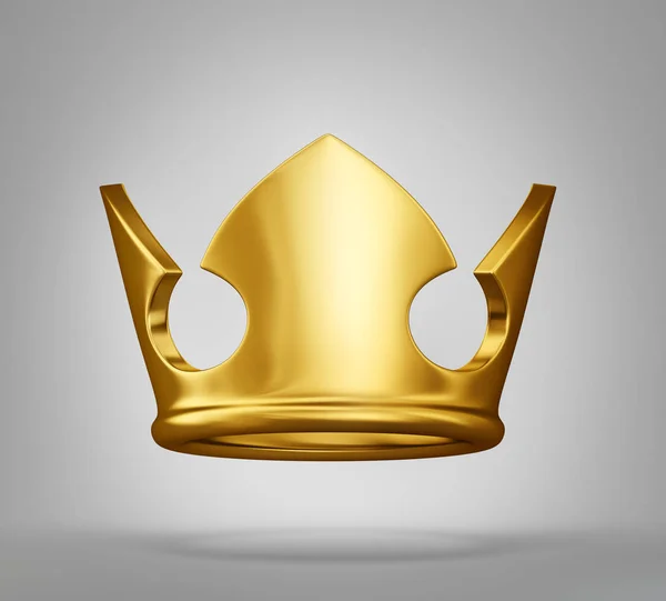 灰色背景下的3D 风格金色皇冠 — 图库照片