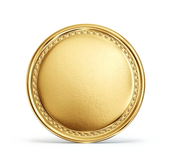 Знак Золотої Монети Ізольовано Білому Фоні — стокове фото