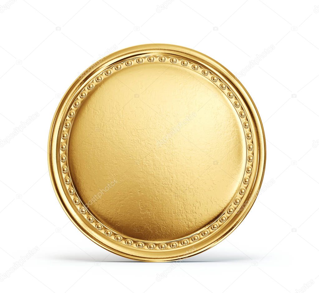 gold coin sign isolated on white backgrond