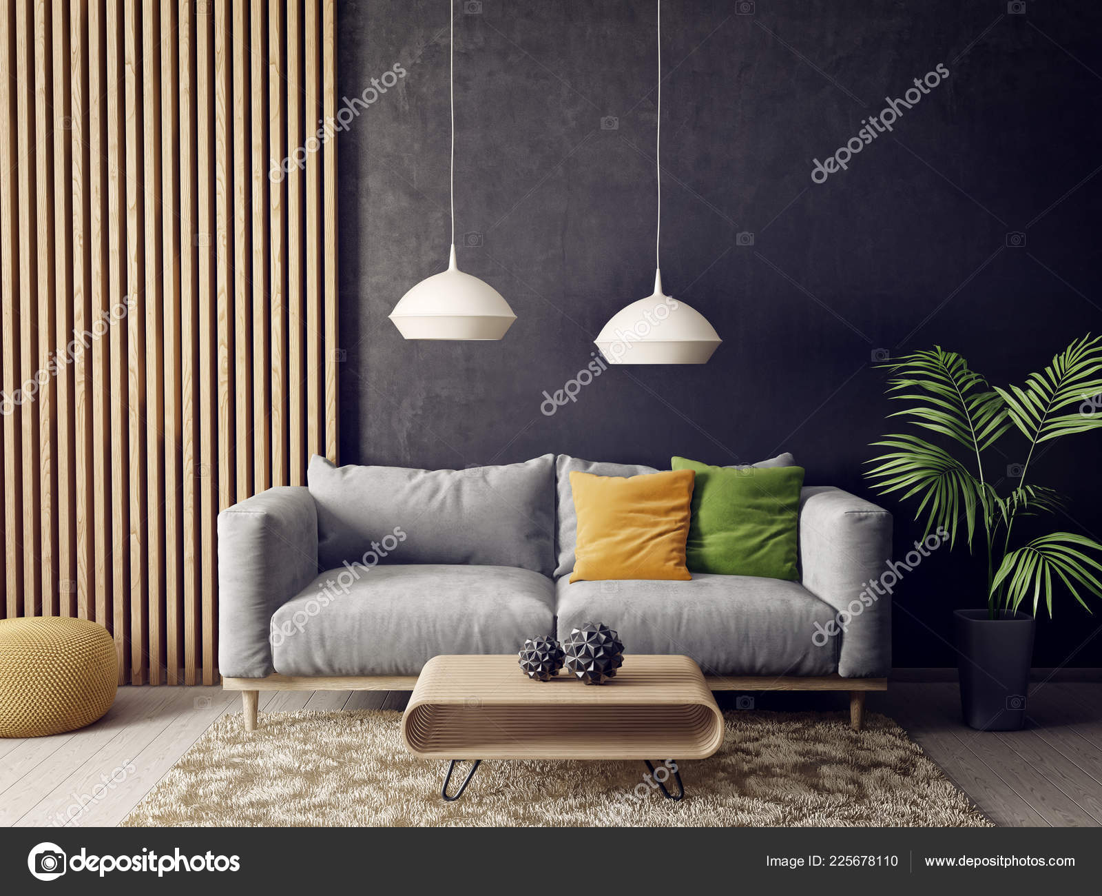 Modern Living Room Sofa Lamp Scandinavian Interior Design