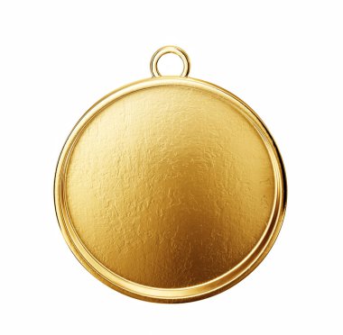 beyaz izole altın madalya. 3D çizim