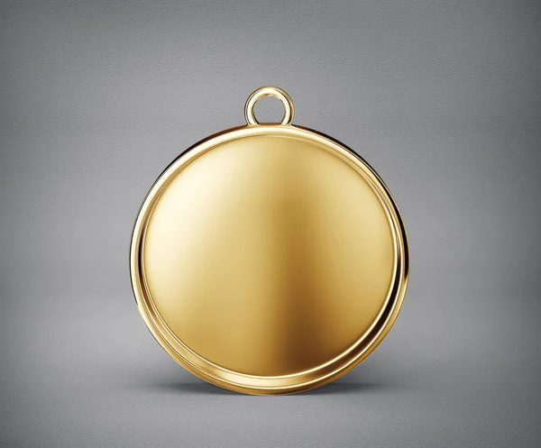 Χρυσό Μετάλλιο Που Απομονώνονται Ένα Γκρι Απεικόνιση — Φωτογραφία Αρχείου