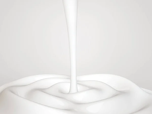 Salpico Milck Isolado Branco Ilustração — Fotografia de Stock