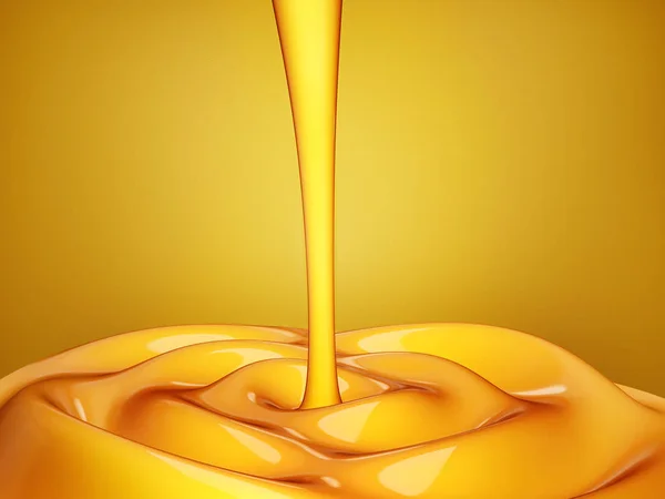Wave Honey Concept Background Yellow Illustration — Stock Photo, Image